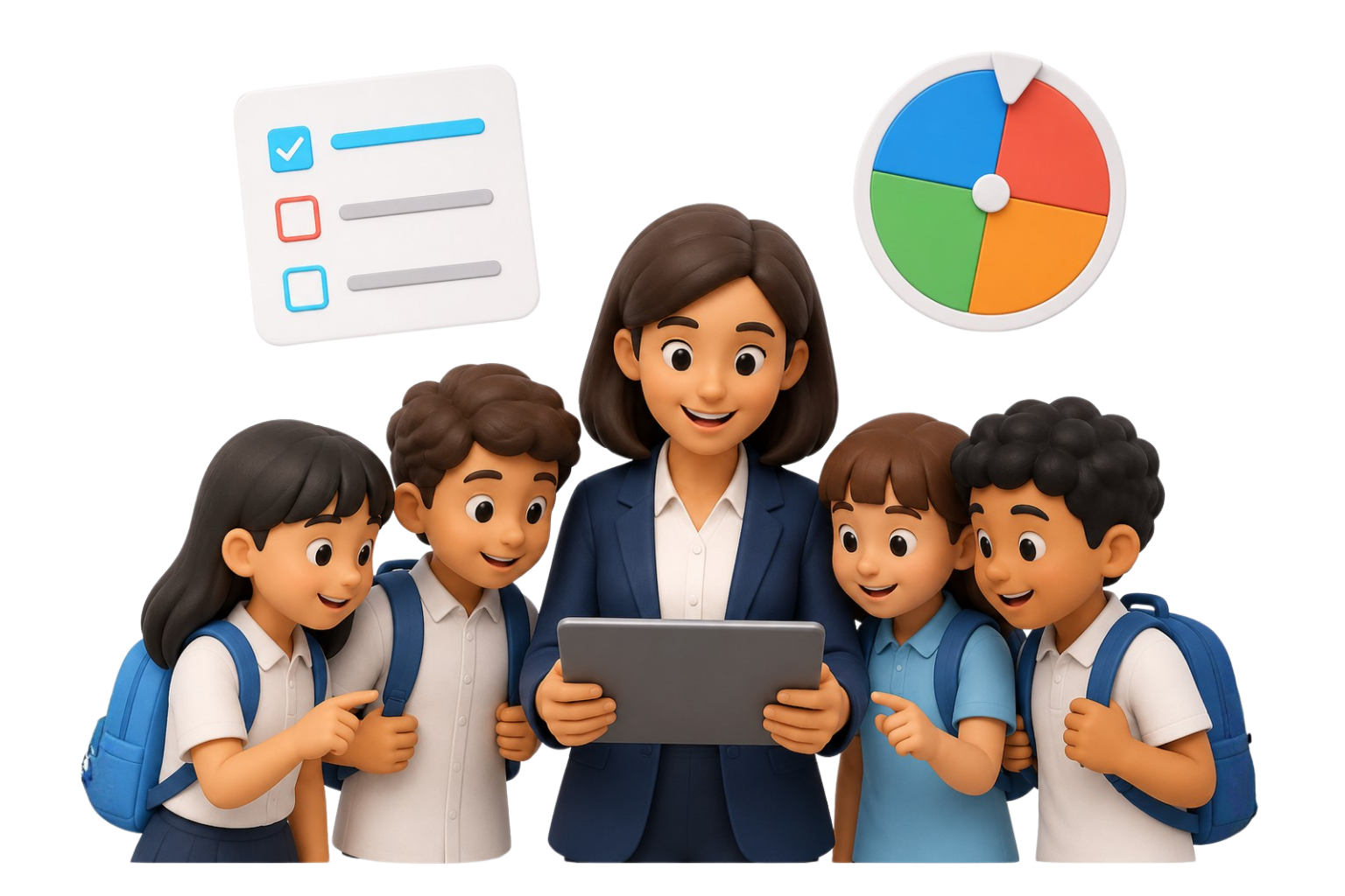 Docente mostrando Teach a sus estudiantes